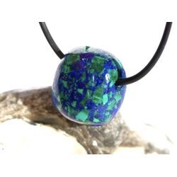 Azurit-Malachit (rek.) Schmuckstein gebohrt - ca. 2 cm x 1,8 cm x 1,4 cm