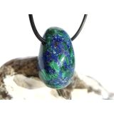 Azurit-Malachit (gepr.) Trommelstein gebohrt - ca. 2,9 cm x 1,8 cm x 1,7 cm