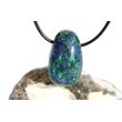 Azurit-Malachit (gepr.) Trommelstein gebohrt - ca. 2,9 cm x 1,8 cm x 1,7 cm
