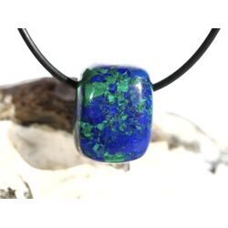 Azurit-Malachit (rek.) Schmuckstein gebohrt - ca. 2,1 cm x 1,6 cm x 1,6 cm