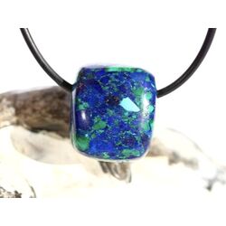 Azurit-Malachit (rek.) Schmuckstein gebohrt - ca. 2,1 cm x 1,8 cm x 1,5 cm