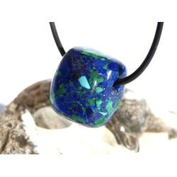 Azurit-Malachit (rek.) Schmuckstein gebohrt - ca. 2,1 cm x 1,8 cm x 1,5 cm