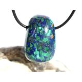 Azurit-Malachit (gepr.) Trommelstein gebohrt - ca. 3 cm x 2 cm x 1,8 cm
