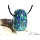 Azurit-Malachit (gepr.) Trommelstein gebohrt - ca. 3 cm x 2 cm x 1,8 cm