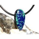 Azurit-Malachit natur Schmuckstein / Scheibenstein gebohrt - Handarbeit - Rarität - Sonderqualität - ca. 2,1 cm x 1,1 cm x 0,6 cm