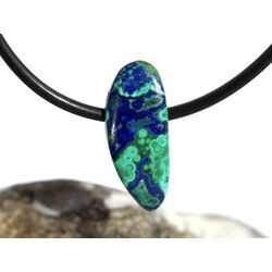 Azurit-Malachit natur Schmuckstein / Scheibenstein...