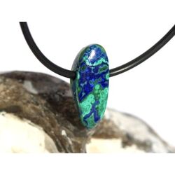 Azurit-Malachit natur Schmuckstein / Scheibenstein gebohrt - Handarbeit - Rarit�t - Sonderqualit�t - ca. 2,1 cm x 0,8 cm x 0,6 cm