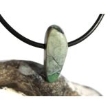 Azurit-Malachit natur Schmuckstein / Scheibenstein gebohrt - Handarbeit - Rarität - Sonderqualität - ca. 2,1 cm x 0,8 cm x 0,6 cm
