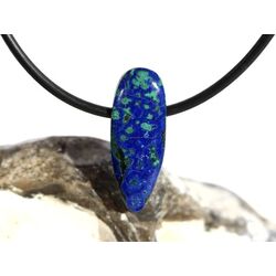 Azurit-Malachit natur Schmuckstein / Scheibenstein gebohrt - Handarbeit - Rarit�t - Sonderqualit�t - ca. 2,4 cm x 0,9 cm x 0,6 cm