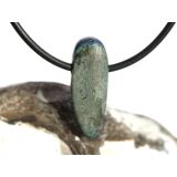 Azurit-Malachit natur Schmuckstein / Scheibenstein gebohrt - Handarbeit - Rarität - Sonderqualität - ca. 2,4 cm x 0,9 cm x 0,6 cm