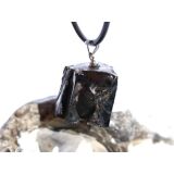 Edel-Schungit Rohstein Anhänger Silberöse - Sonderqualität - ca. 2,4 cm x 1,6 cm x 1,4 cm
