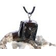 Edel-Schungit Rohstein Anhänger Silberöse - Sonderqualität - ca. 2,4 cm x 1,6 cm x 1,4 cm