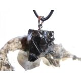 Edel-Schungit Rohstein Anhänger Silberöse - Sonderqualität - ca. 2,8 cm x 1,9 cm x 1,4 cm
