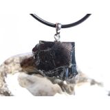 Edel-Schungit Rohstein Anhänger Silberöse - Sonderqualität - ca. 2,8 cm x 1,9 cm x 1,4 cm