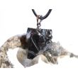 Edel-Schungit Rohstein Anhänger Silberöse - Sonderqualität - ca. 2,8 cm x 1,9 cm x 1,4 cm