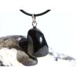 Schungit Trommelstein Anhänger Öse - Sonderqualität - ca. 3,4 cm x 1,6 cm x 1,6 cm