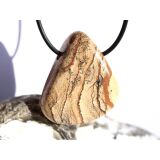 Landschaftsjaspis XL Trommelstein / Schmuckstein gebohrt - Sonderqualität - ca. 3,8 cm x 3,3 cm x 1,3 cm