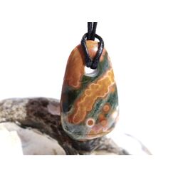 Ozeanachat Schmuckstein Cabochon gebohrt (Ozeanchalcedon / Ozeanjaspis) - AA-Sonderqualitt - ca. 3 cm x 1,8 cm x 0,6 cm