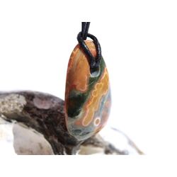 Ozeanachat Schmuckstein Cabochon gebohrt (Ozeanchalcedon / Ozeanjaspis) - AA-Sonderqualitt - ca. 3 cm x 1,8 cm x 0,6 cm