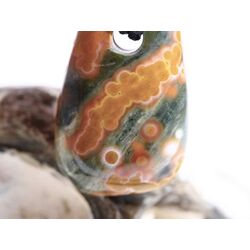 Ozeanachat Schmuckstein Cabochon gebohrt (Ozeanchalcedon / Ozeanjaspis) - AA-Sonderqualitt - ca. 3 cm x 1,8 cm x 0,6 cm