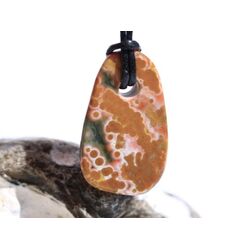 Ozeanachat Schmuckstein Cabochon gebohrt (Ozeanchalcedon / Ozeanjaspis) - AA-Sonderqualitt - ca. 3 cm x 1,8 cm x 0,6 cm