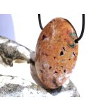 Ozeanachat XXXL Schmuckstein Cabochon gebohrt (Ozeanchalcedon / Ozeanjaspis) - Sonderqualität - ca. 5,2 cm x 3,8 cm x 1,8 cm