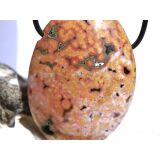 Ozeanachat XXXL Schmuckstein Cabochon gebohrt (Ozeanchalcedon / Ozeanjaspis) - Sonderqualität - ca. 5,2 cm x 3,8 cm x 1,8 cm