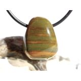 Ozeanachat Trommelstein gebohrt (Ozeanchalcedon /...