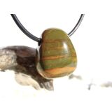 Ozeanachat Trommelstein gebohrt (Ozeanchalcedon / Ozeanjaspis) - schöne Qualität - ca. 2,1 cm x 1,7 cm x 1,4 cm