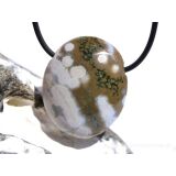 Ozeanachat Schmuckstein Cabochon gebohrt (Ozeanchalcedon / Ozeanjaspis) - Sonderqualität - ca. 3,4 cm x 2,8 cm x 1,2 cm