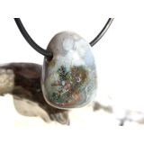 Ozeanachat Trommelstein gebohrt (Ozeanchalcedon /...