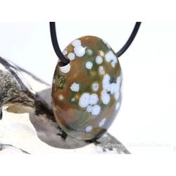 Ozeanachat Schmuckstein Cabochon gebohrt (Ozeanchalcedon / Ozeanjaspis) - Sonderqualitt - ca. 3,3 cm x 2,7 cm x 1,2 cm