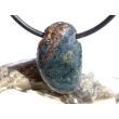 Apatit blau natur Trommelstein gebohrt - ca. 2,3 cm x 1,5 cm x 0,6 cm