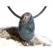 Apatit blau natur Trommelstein gebohrt - ca. 2,3 cm x 1,5 cm x 0,6 cm