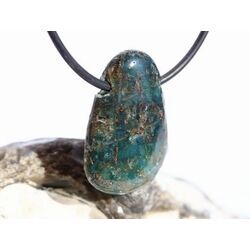 Apatit blau natur Schmuckstein Cabochon / Trommelstein gebohrt - ca. 2,9 cm x 2 cm x 0,7 cm