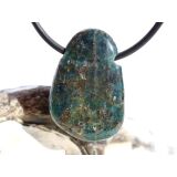 Apatit blau natur Schmuckstein Cabochon / Trommelstein gebohrt - ca. 2,9 cm x 2 cm x 0,7 cm