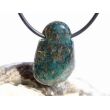 Apatit blau natur Schmuckstein Cabochon / Trommelstein gebohrt - ca. 2,9 cm x 2 cm x 0,7 cm
