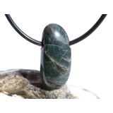 Apatit blau natur Trommelstein gebohrt - ca. 2,7 cm x 1,2...