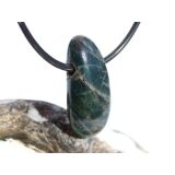 Apatit blau natur Trommelstein gebohrt - ca. 2,7 cm x 1,2...