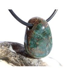 Apatit blau natur Trommelstein gebohrt - ca. 2,3 cm x 1,7 cm x 1,1 cm