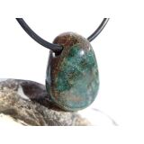 Apatit blau natur Trommelstein gebohrt - ca. 2,3 cm x 1,7...