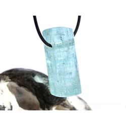 Aquamarin aquablau natur (Beryll) Regenbogen Kristallstab / Schmuckstein gebohrt - AAA-Sonderqualitt - Raritt - ca. 4 cm x 1,6 cm x 1,5 cm