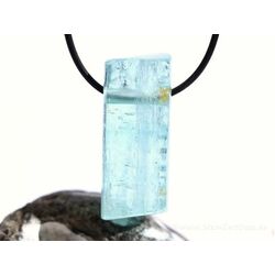 Aquamarin aquablau natur (Beryll) Regenbogen Kristallstab / Schmuckstein gebohrt - AAA-Sonderqualitt - Raritt - ca. 4 cm x 1,6 cm x 1,5 cm