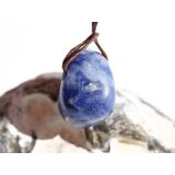 Blauquarz Trommelstein gebohrt - Sonderqualität - ca. 2,3 cm x 2,2 cm x 1,5 cm