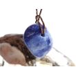 Blauquarz Trommelstein gebohrt - Sonderqualität - ca. 2,3 cm x 2,2 cm x 1,5 cm