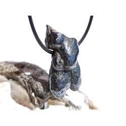 Psilomelan (Braunstein) XL Rohstein gebohrt - Raritt - Sonderqualitt - ca. 3,8  cm x 2 cm x 1,3 cm (Fairer Handel/Fair Trade)