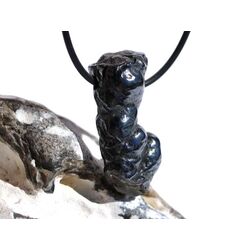 Psilomelan (Braunstein) XL Rohstein gebohrt - Raritt - Sonderqualitt - ca. 3,8  cm x 1,8 cm x 1,3 cm (Fairer Handel/Fair Trade)