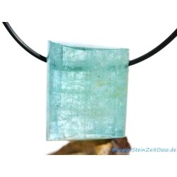 Aquamarin aquablau natur (Beryll) XL Kristallstab-Schmuckstein gebohrt - AA-Sonderqualitt - Raritt - Hanarbeit - ca. 3,2 cm x 2,6 cm x 1,5 cm