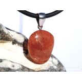 Sonnenstein Trommelstein / Schmuckstein Anhänger Silberöse - AA-Sonderqualität - ca. 3,5 cm x 1,9 cm x 0,9 cm