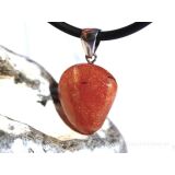 Sonnenstein Trommelstein / Schmuckstein Anhänger Silberöse - AA-Sonderqualität - ca. 3,5 cm x 1,9 cm x 0,9 cm